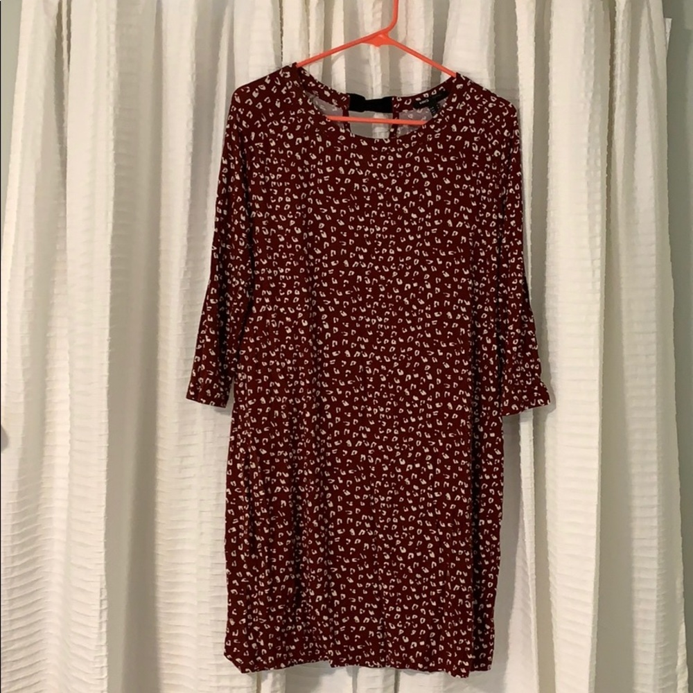 Mango red patterned jersey dress